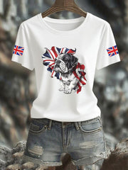 Women's Vintage England Flag Casual Printed T-shirt vetvanguards