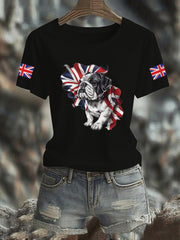 Women's Vintage England Flag Casual Printed T-shirt vetvanguards