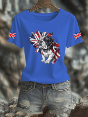 Women's Vintage England Flag Casual Printed T-shirt vetvanguards