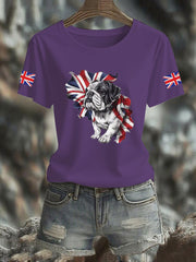 Women's Vintage England Flag Casual Printed T-shirt vetvanguards