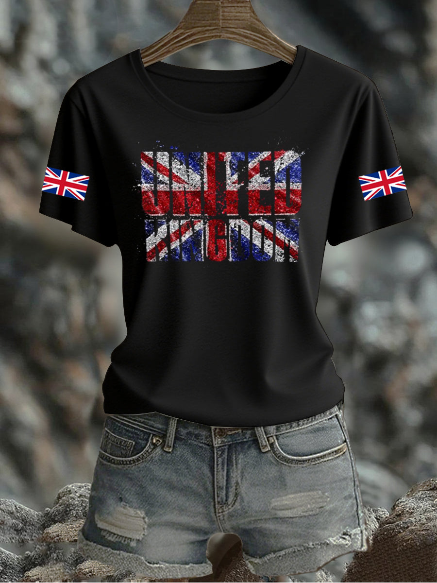 Women's UK Flag Printed T-shirt vetvanguards