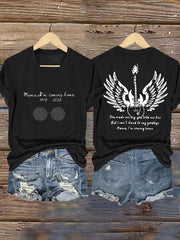 Women's Mama I'm Coming Home Rock Legend  Memorial V-Neck Tee vetvanguards