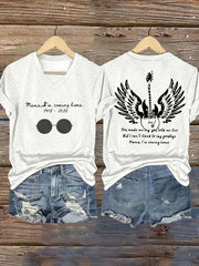 Women's Mama I'm Coming Home Rock Legend  Memorial V-Neck Tee vetvanguards