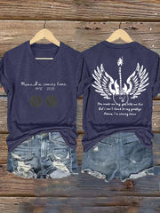 Women's Mama I'm Coming Home Rock Legend  Memorial V-Neck Tee vetvanguards