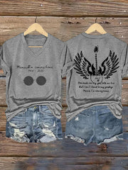 Women's Mama I'm Coming Home Rock Legend  Memorial V-Neck Tee vetvanguards