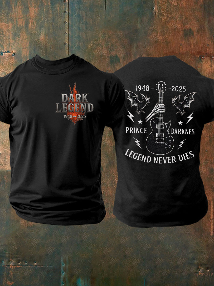 Men's Prince Of Darkness Forever Rip Legend  Memorial Short Sleeve Tee vetvanguards