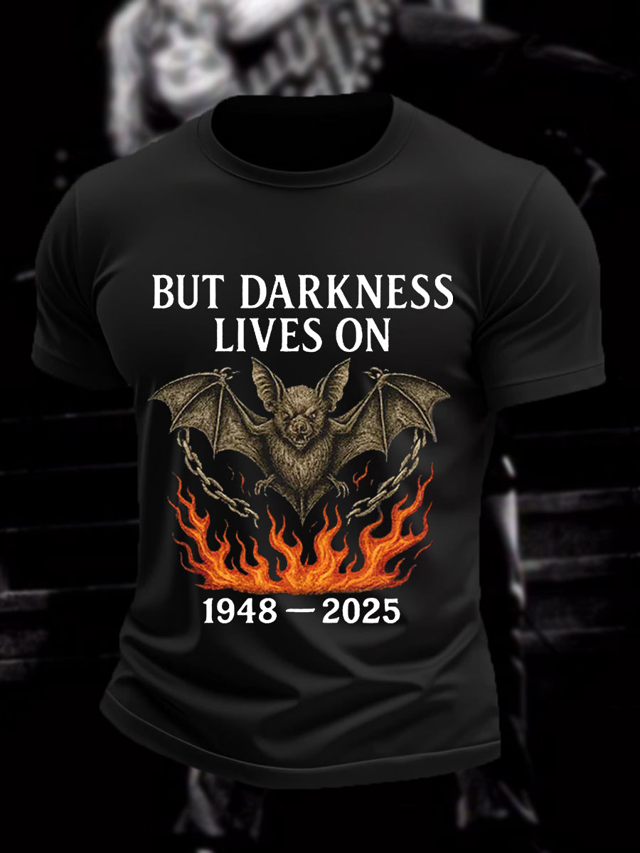 Men's But Darkness Lives On Rock Legend  Memorial Tee vetvanguards