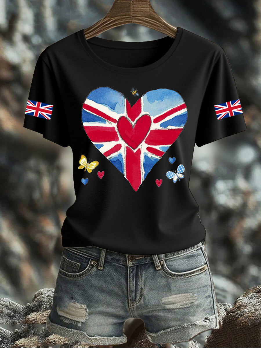Women's UK Flag Printed T-shirt vetvanguards