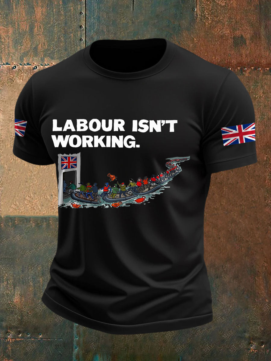 Men's UK Flag Immigration Printed T-shirt vetvanguards