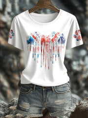 Women's UK Flag Watercolor Paws Printed T-shirt vetvanguards