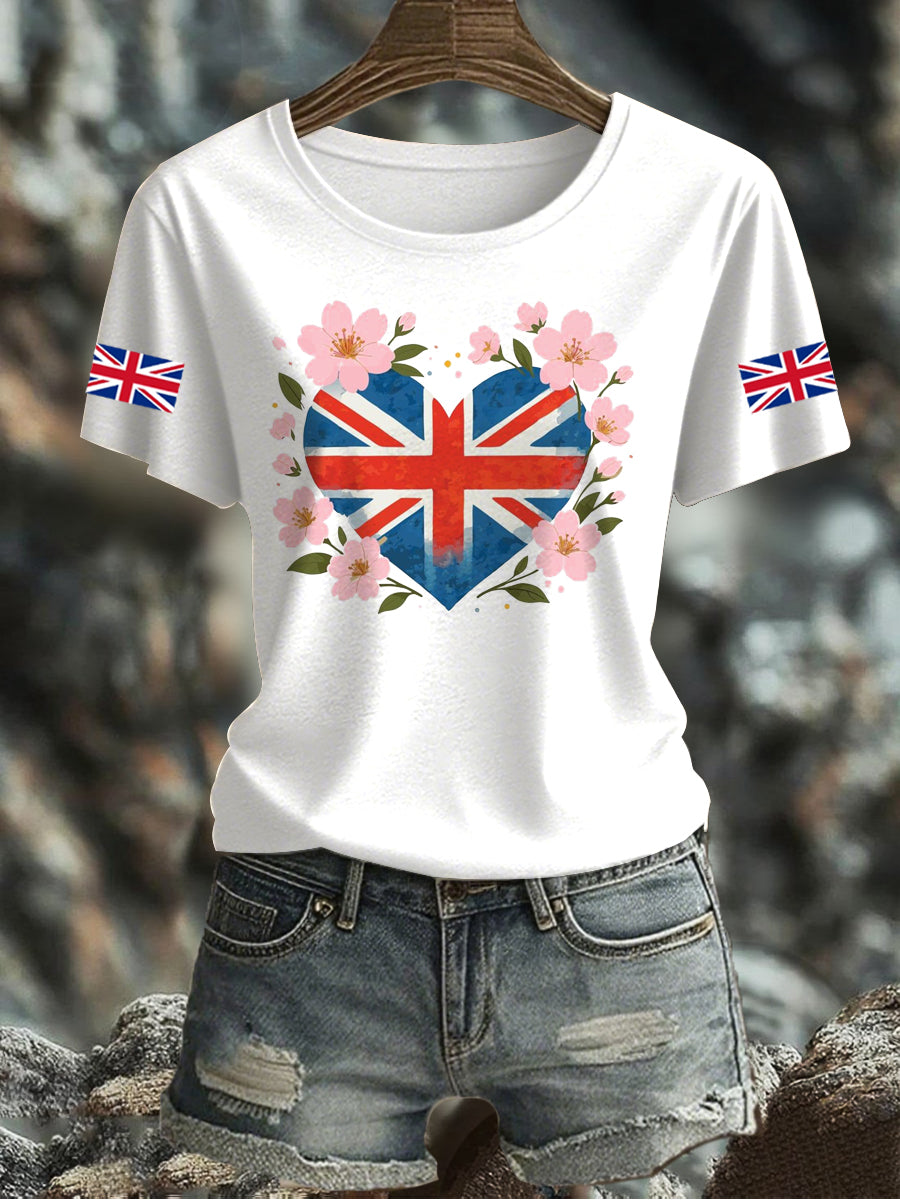 Women's UK Flag Printed T-shirt vetvanguards