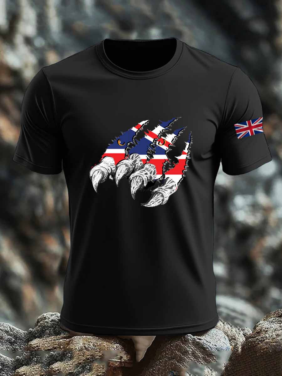 Men's British imitation cotton short-sleeved T-shirt vetvanguards