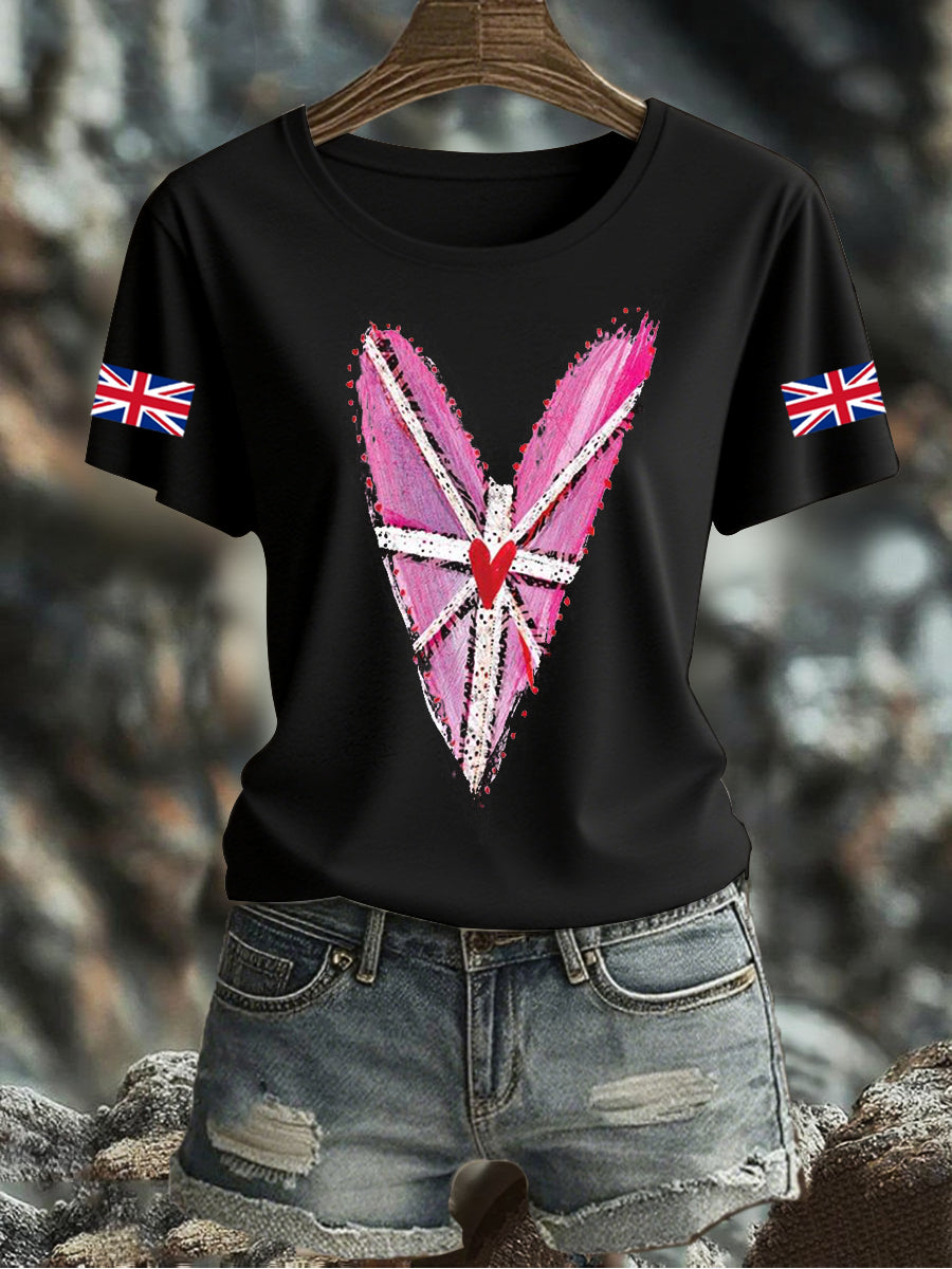 Women's UK Flag Printed T-shirt vetvanguards