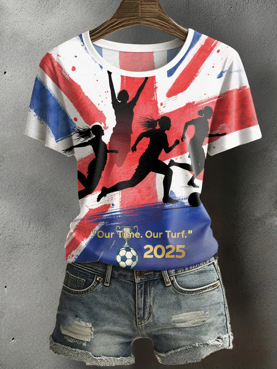 Women's UK England Soccer Champion Printed T-Shirt vetvanguards