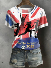 Women's UK England Soccer Champion Printed T-Shirt vetvanguards