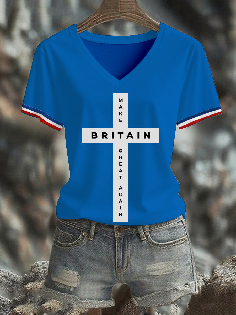 Women's Make Britain Great Again Cross Short-sleeved T-shirt vetvanguards