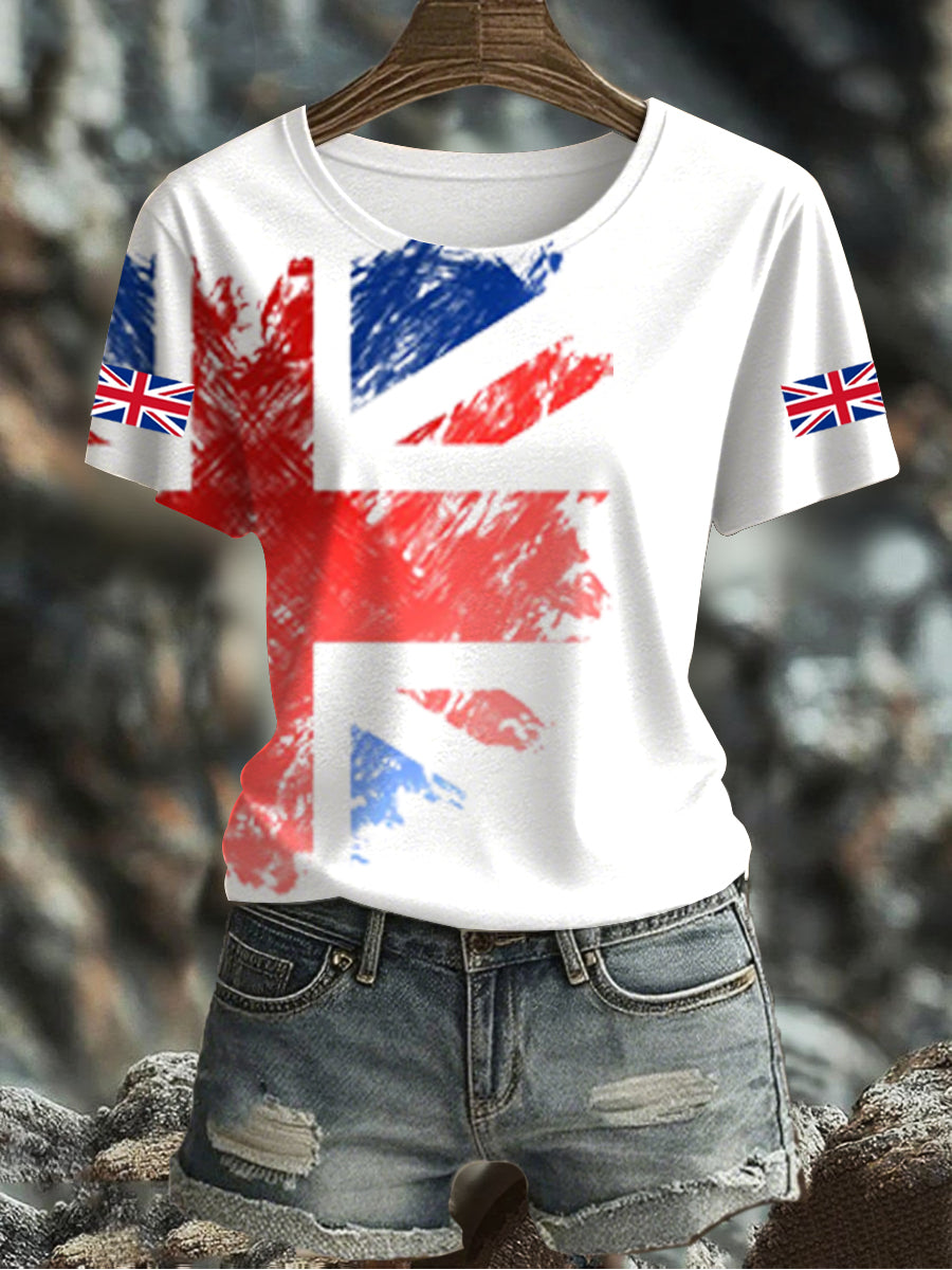 Women's UK Flag Printed T-shirt vetvanguards