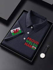 Men's Proud Welsh Man Print Waffle Fabric Casual Shirt vetvanguards