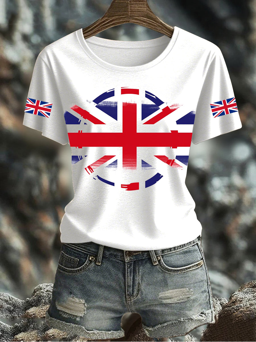 Women's UK Flag Printed T-shirt vetvanguards