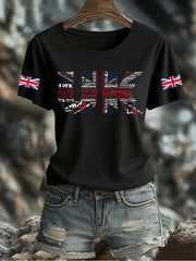 Women's UK Flag Printed T-shirt vetvanguards