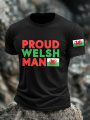Men's Proud Welsh Man Print Waffle Fabric Casual Shirt vetvanguards