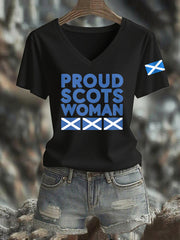 Women's Proud Scots Woman Print Short Sleeve T-Shirt vetvanguards
