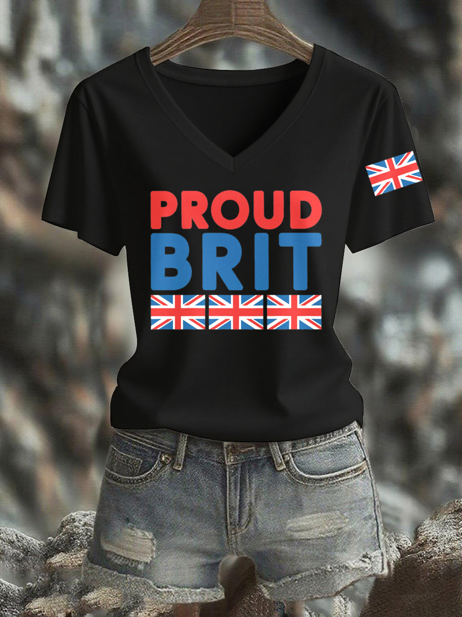 Women's British Print Short Sleeve T-Shirt vetvanguards