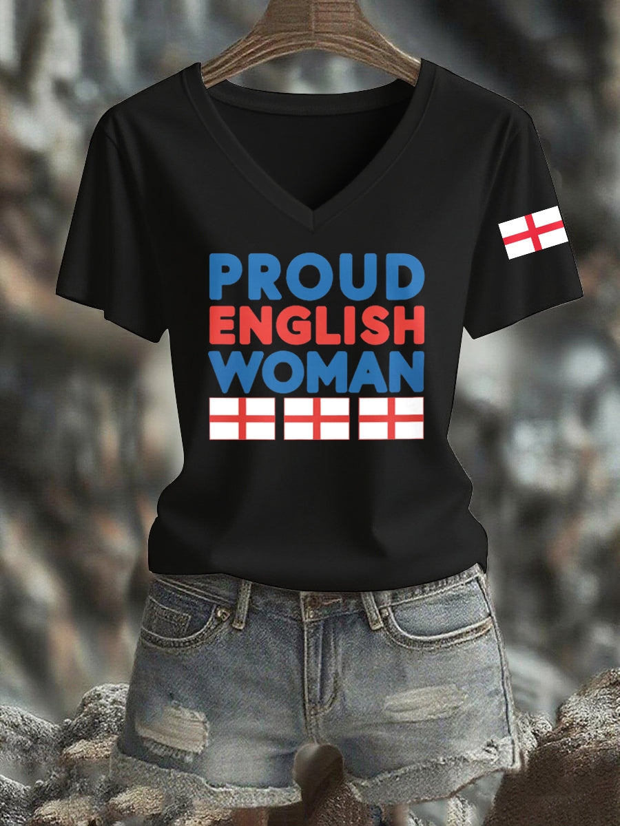 Women's English Print Short Sleeve T-Shirt vetvanguards