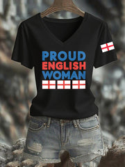 Women's English Print Short Sleeve T-Shirt vetvanguards