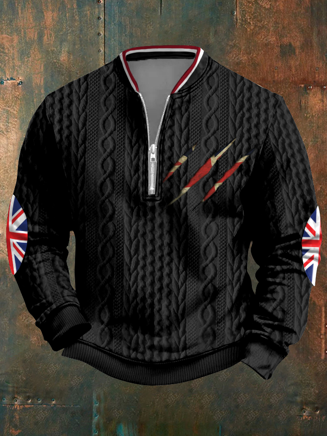 Men's UK Flag Printed Casual Tops vetvanguards