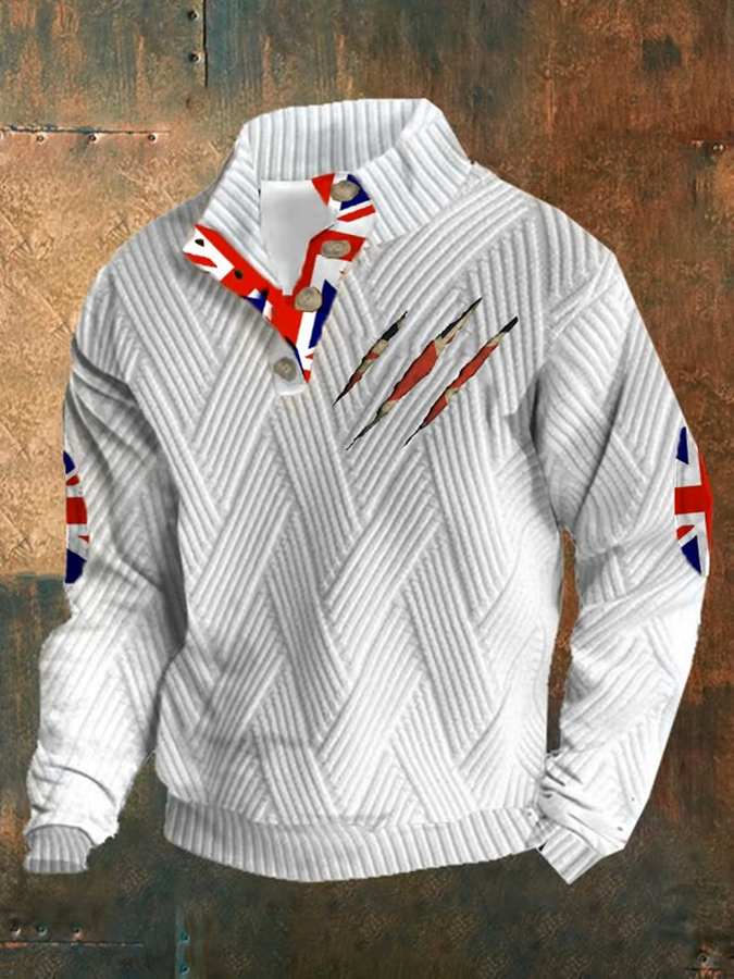 Men's UK Flag Printed Casual Tops vetvanguards