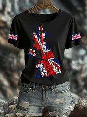 Women's UK Flag Printed T-shirt vetvanguards