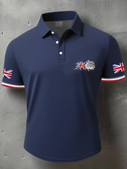 Men's Dog UK Flag Art Printed Casual Tops vetvanguards