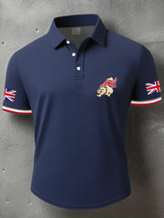 Men's Dog UK Flag Art Printed Casual Tops vetvanguards