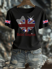 Women's UK Flag Printed T-shirt vetvanguards