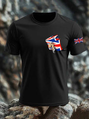 Men's British imitation cotton short-sleeved T-shirt vetvanguards