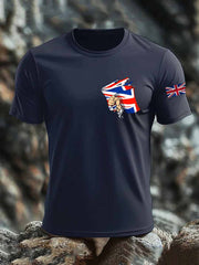 Men's British imitation cotton short-sleeved T-shirt vetvanguards