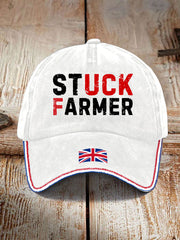 Unisex UK Flag Stuck Farmer Print Hat vetvanguards