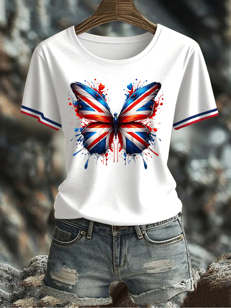 Women's UK Flag Printed T-shirt vetvanguards