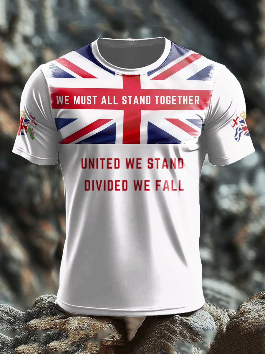 Men's UK Flag United We Stand Printed T-shirt vetvanguards
