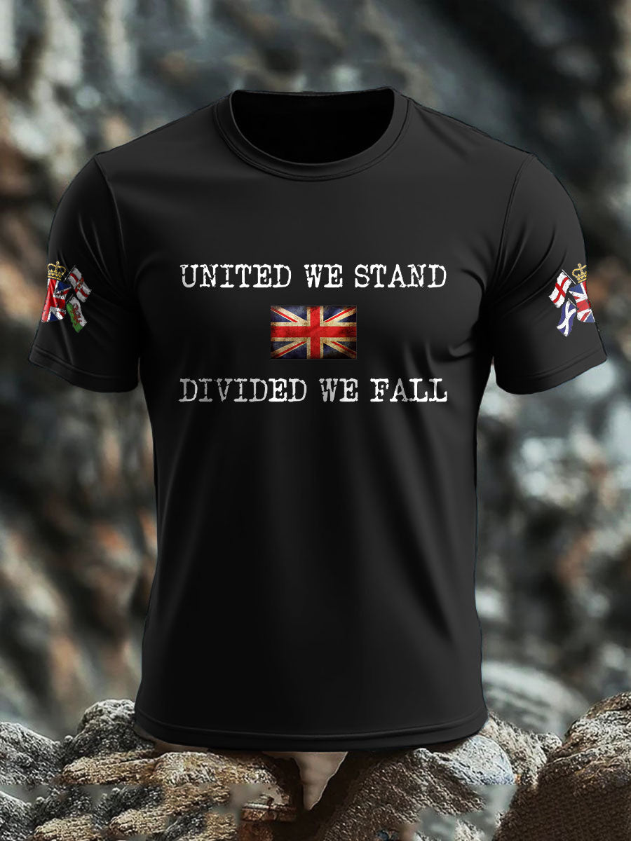 Men's UK Flag United We Stand Printed T-shirt vetvanguards