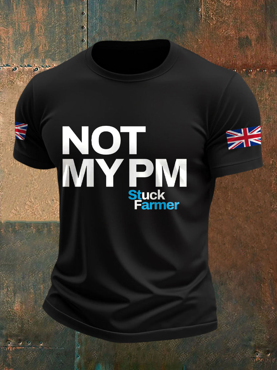 Men's UK Flag Not My MYPM Printed T-shirt vetvanguards