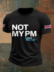 Men's UK Flag Not My MYPM Printed T-shirt vetvanguards