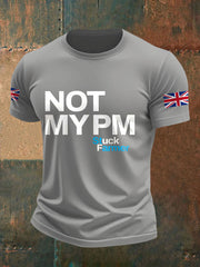 Men's UK Flag Not My MYPM Printed T-shirt vetvanguards