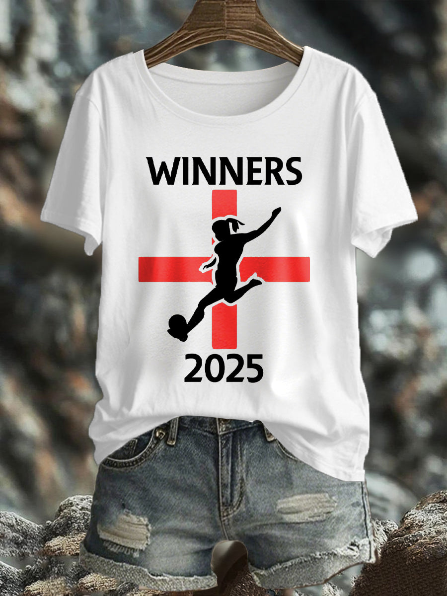 Women's UK England Football Lover Champion Printed T-shirt vetvanguards