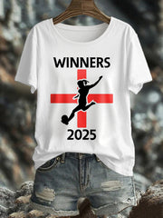 Women's UK England Football Lover Champion Printed T-shirt vetvanguards