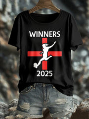 Women's UK England Football Lover Champion Printed T-shirt vetvanguards