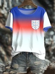 Women's UK England Football Lover Champion Printed T-shirt vetvanguards