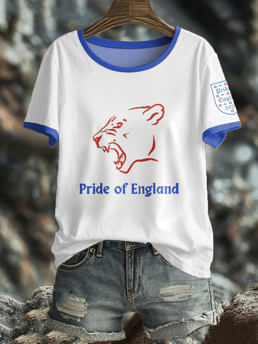 Women's UK England Football Lover Champion Printed T-shirt vetvanguards