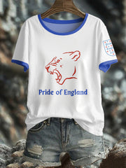 Women's UK England Football Lover Champion Printed T-shirt vetvanguards